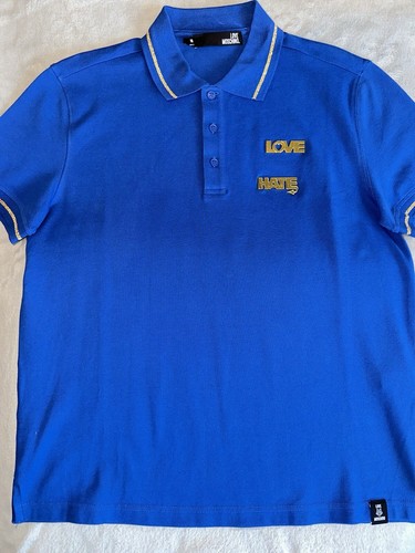 Moschino love hate polo - moschino, blu