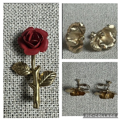 Lotto vintage spilla rosa - vintage,