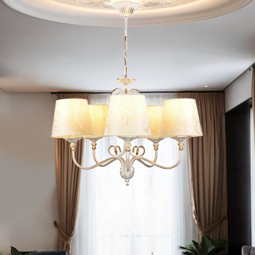 Lampadario shabby tessuto