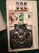 Hitec digital proportional FM radio control system Laser 4 + 3 servos hs322hd