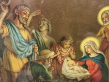 natività quadro oliografia cromolitografia  fine 1800