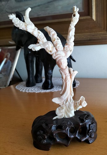 Scultura orientale corallo - scultura, in