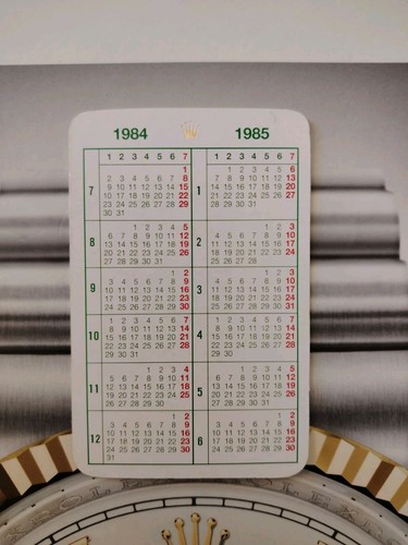 Calendario rolex 1984 1985 - rolex,
