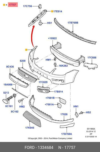 Paraurti bumper anteriore ford - bumper,