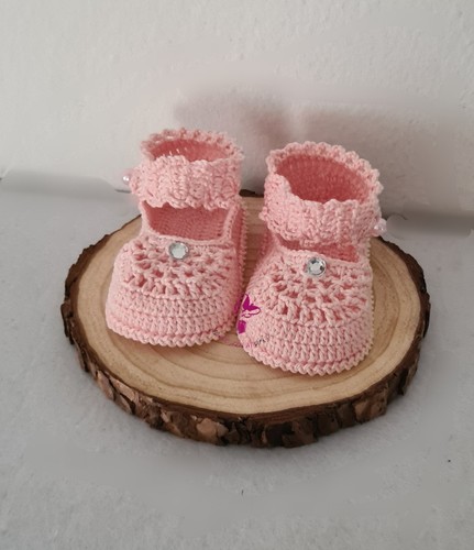 Scarpine uncinetto rosa - scarpine,