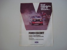 advertising Pubblicità 1980 FORD ESCORT RALLY GR 1 e PRESOTTO/SGHEDONI