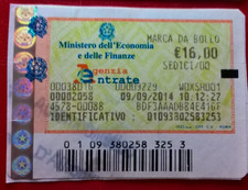 SETT 2009 SPLENDIDA    MARCA  da BOLLO  da Euro 16,00 ( 16,00) USATA  09.09.2009