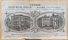 Pubblicità 1886 Venezia Grand Hotel d'Italia Bauer Grunwald Hotel Europa