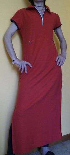 Abito rosso lungo premaman - rosso,