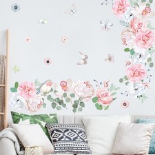  2 Fogli Adesivi Murali Fiori Botanici Adesivi Decorativi Sfondo