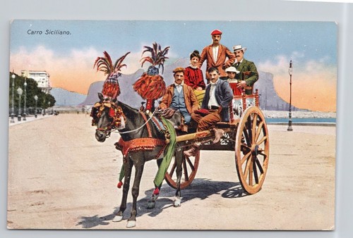 Cartolina palermo italia carro - palermo,