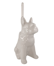 Decorazione bagno wc guarnizione spazzola ceramica bulldog francese cane bianco