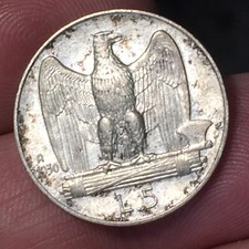 ? Regno d'Italia Vittorio Emanuele III  5 Lire Aquilino 1930 ARGENTO GRAMMI 5