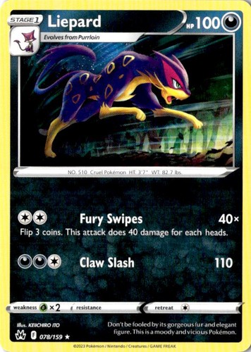 Liepard 078 159 raro - 078/159, pokemon