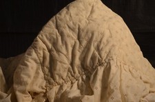 ANTICA COPERTURE LETTO 1 PERSONA RICAMO PIZZO UNCINETTO COPERTA VINTAGE FOGLIO