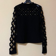 Shein Top Manica Lunga Intrecciata Dark Gotico Goth Classico Elegante Cerimonia