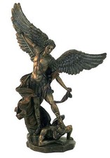 Italfama statua San Michele Arcangelo resina bronzata rifinita mano cm73 SR74552