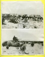 1941 Fort Bliss Cavalry e Stuart carro armato leggero su manovre foto stampa originale
