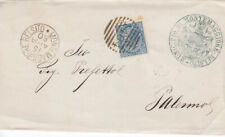 1877 10 C SU BUSTA DOPPIO ANN. NUM. + CIRC. DA MONTEMAGGIORE BELSITO A PALERMO 1