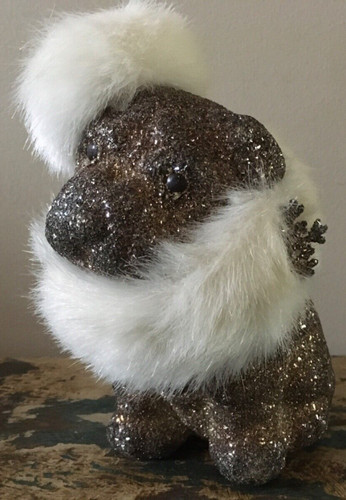 Natale cane vetro - , glitter