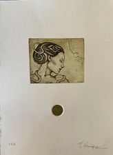 Fabio Carmignani incisione calcografica Figura Cosmica 35x25 firmata numerata CC