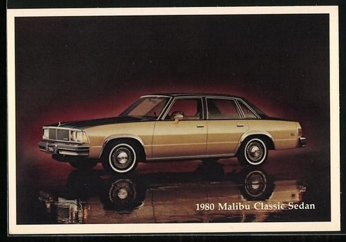 Cartolina auto 1980 malibu - cartolina,