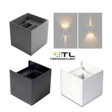 APPLIQUE CUBO LED 12W FARO FARETTO LAMPADA DA PARETE MURO DOPPIA LUCE IP65