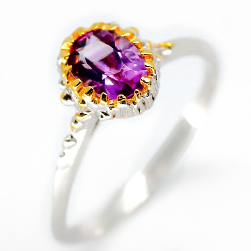 Anello ametista naturale 6x4