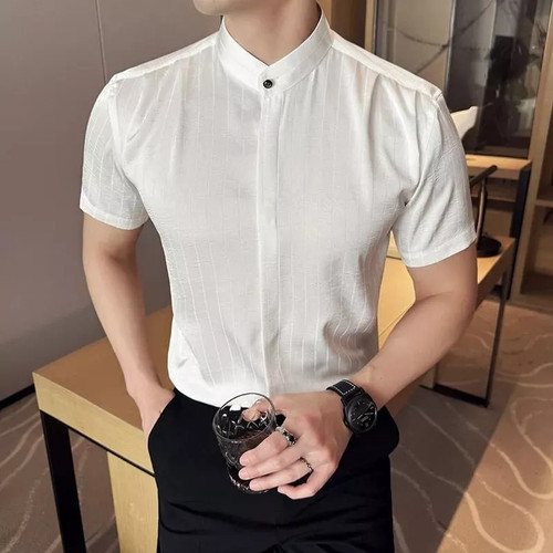 Camicia uomo coreana bianca - camicia,