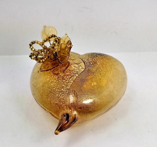 Murano cuore vetro soffiato - , a