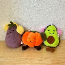 Hot Fun Vegetable Series Earphones Eggplant Pumpkin Avocado Plush Doll