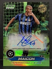 2023-24 Topps Chrome Stadium UCC Inter Milan Maicon solo socio verde automatico /99