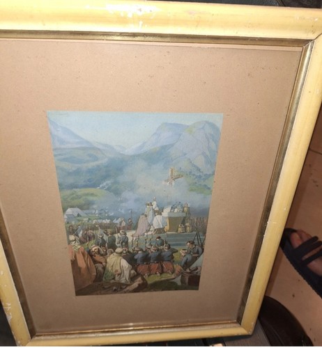 Acquarello antico epoca 800 - antico,