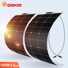 Dokio Modulo Fotovoltaico Flessibile 200W per Barca e Campeggio, Autoadesivo
