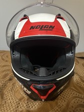 Casco integrale Nolan N87 SKILLED N-COM Bianco metallizzato Nero Rosso Taglia L