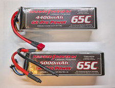 2 batterie Thunder Power 6 celle LiPo (4400/5000mAh) - mai usate ma età sconosciuta