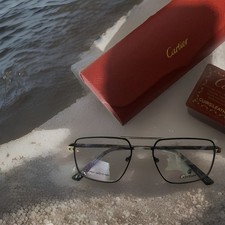 Montatura per occhiali da vista Cartier, unisex, 54,17,140, nero. (Prezzo di Vendita)bella Qualità