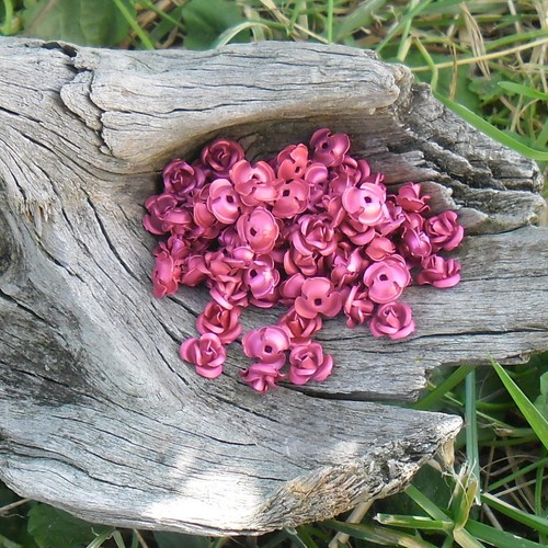 Perline fiori rose - fiori/rose, metallo