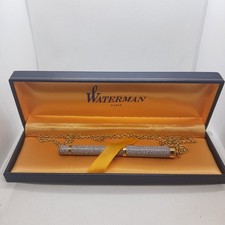 Penna a sfera Waterman Lady Charlotte griogia marmorizzata e catenella da collo