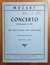 Mozart - Concerto in E flat major K. 365 - Internat. Music Company. Spartiti 