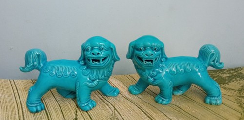 Coppia foo dog cinesi blu - foo,