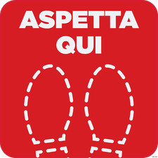 EMMEBI Adesivo PVC pavimento - plastica adesiva 30x30 ASPETTA QUI 19