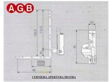 CERNIERA ANGOLARE ART A200400105 AGB  FINESTRA ANTA A RIBALTA DESTRA SINISTRA