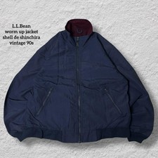 Giacca riscaldante L.L.Bean anni 90 foderata in pile navy vintage uomo stile M USA