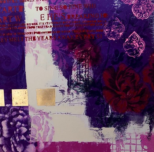 Quadro floreale rose viola