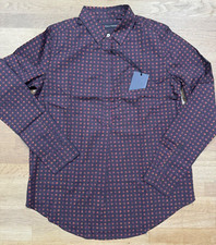 Camicia donna Peuterey fantasia nera e rossa taglia 42 made in Italy 100% cotone