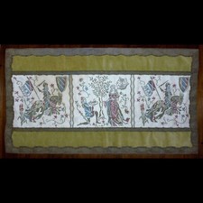 13 Runner da Tavolo Centrotavola arazzo ricamo passamaneria oro velluto.