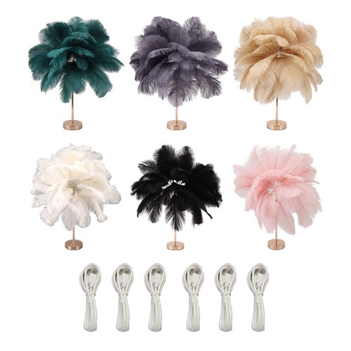 Lampada tavolo in piuma - .›lampada,