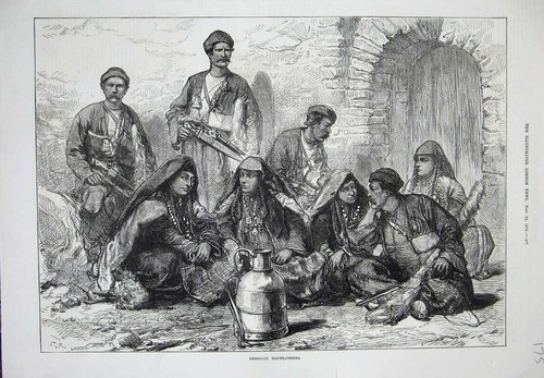 Old antique print 1873 - old,