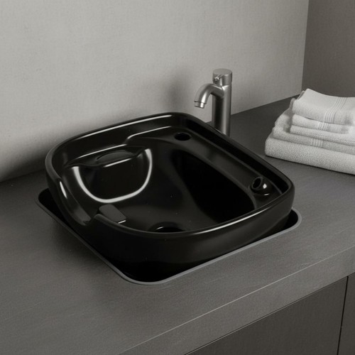 Lavatesta ceramica nera - in,